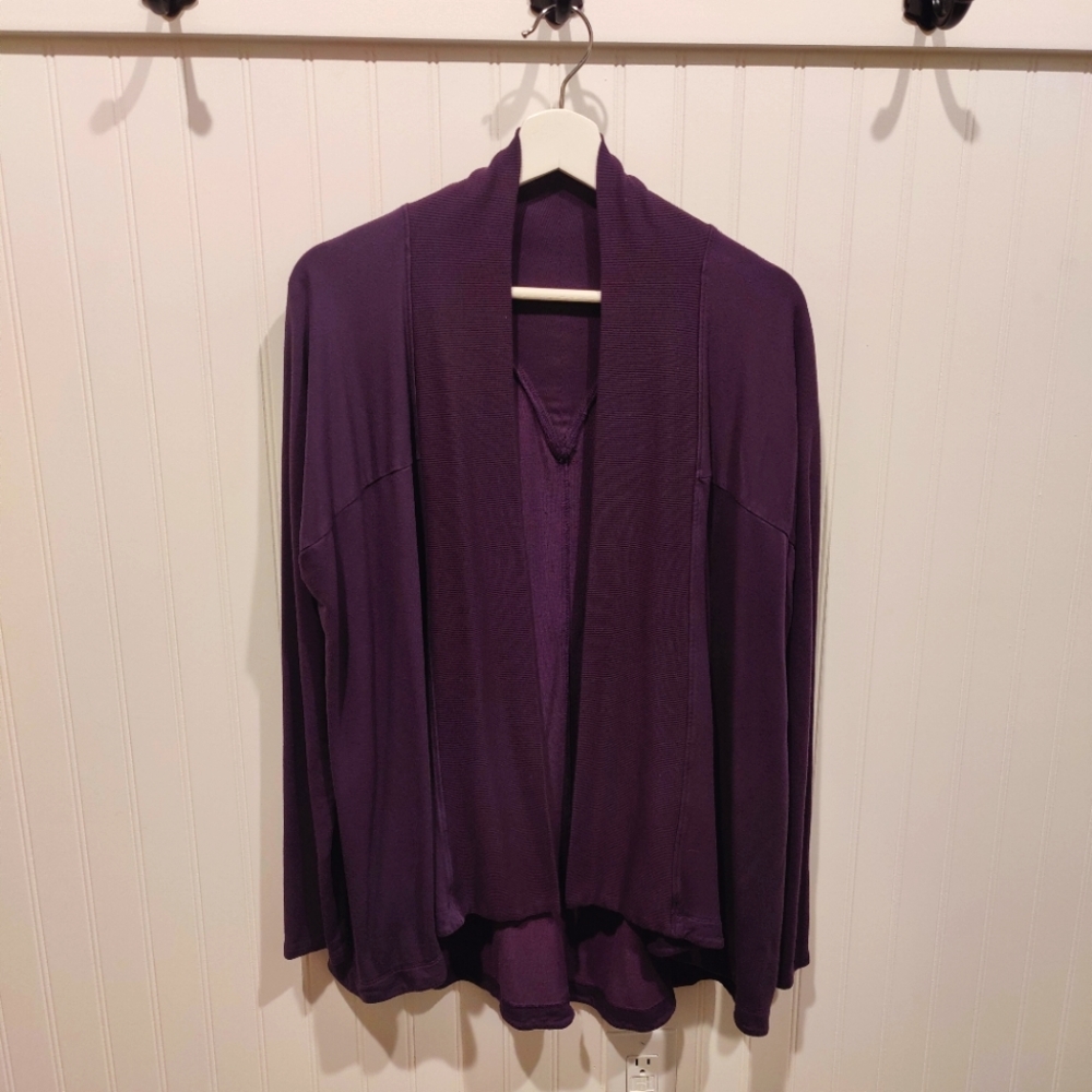 Draped Cardigan, Large, Purple